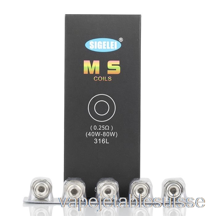 Vape Suisse Sigelei Ms Bobines De Remplacement Bobines 0,25ohm Ms